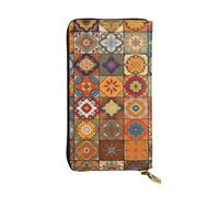 Lhbwcvn Group Of Moroccan Geometric Wallet For Women Men Clutch Rfid Blocking Leather Wallets Large Capacity Purse Credit Card Holder Money Case With Zipper Phone Holder Long Travel Purse, Black, One