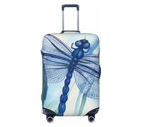 LHBWCVN Hand painted blue dragonfly Luggage Cover for Suitcase Tsa Approved, Washable Suitcase Protector Fits 18-32 Inch Anti-scratch Suitcase Cover Carry on Luggage Sleeve Travel Baggage Cover,