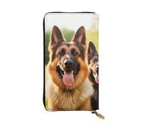 Lhbwcvn Happy German Shepherd Wallet For Women Men Clutch Rfid Blocking Leather Wallets Large Capacity Purse Credit Card Holder Money Case With Zipper Phone Holder Long Travel Purse, Black, One Size