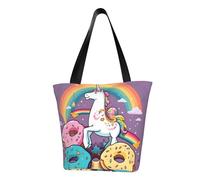 LHBWCVN Horse Doughnut Rainbow Tote Bag for Women Top-Handle Purse Large Shoulder Hobo Bags Casual Handbags Aesthetic Shopping Bag Reusable Grocery Bag Zipper Work Bag Travel Beach Bag