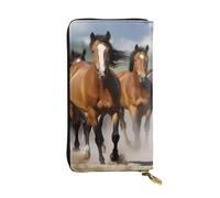 Lhbwcvn Horses Wallet For Women Men Clutch Rfid Blocking Leather Wallets Large Capacity Purse Credit Card Holder Money Case With Zipper Phone Holder Long Travel Purse, Black, One Size
