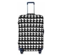 LHBWCVN Houndstooth Black Luggage Cover for Suitcase Tsa Approved, Washable Suitcase Protector Fits 18-32 Inch Anti-scratch Suitcase Cover Carry on Luggage Sleeve Travel Baggage Cover, Black, L