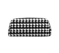 LHBWCVN Houndstooth Black Pencil Case Large Capacity Pencil Pouch Aesthetic Pen Bag Leather Makeup Bag for Women Men Travel Toiletry Bags Zipper Cosmetic Bag Wide-open Coin Pouch Purse, Gold, One Size