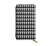 Lhbwcvn Houndstooth Black Wallet For Women Men Clutch Rfid Blocking Leather Wallets Large Capacity Purse Credit Card Holder Money Case With Zipper Phone Holder Long Travel Purse, Black, One Size