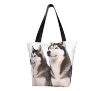 LHBWCVN Husky Dogs Tote Bag for Women Top-Handle Purse Large Shoulder Hobo Bags Casual Handbags Aesthetic Shopping Bag Reusable Grocery Bag Zipper Work Bag Travel Beach Bag