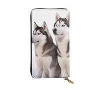 Lhbwcvn Husky Dogs Wallet For Women Men Clutch Rfid Blocking Leather Wallets Large Capacity Purse Credit Card Holder Money Case With Zipper Phone Holder Long Travel Purse, Black, One Size
