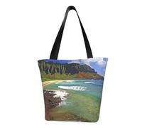 LHBWCVN Kauai Hawaii Seashore Tote Bag for Women Top-Handle Purse Large Shoulder Hobo Bags Casual Handbags Aesthetic Shopping Bag Reusable Grocery Bag Zipper Work Bag Travel Beach Bag