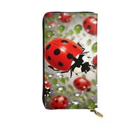 Lhbwcvn Ladybug Wallet For Women Men Clutch Rfid Blocking Leather Wallets Large Capacity Purse Credit Card Holder Money Case With Zipper Phone Holder Long Travel Purse, Black, One Size