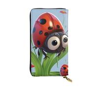 Lhbwcvn Ladybug Wallet For Women Men Clutch Rfid Blocking Leather Wallets Large Capacity Purse Credit Card Holder Money Case With Zipper Phone Holder Long Travel Purse, Black, One Size