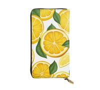 Lhbwcvn Lemon Fruit Pattern Wallet For Women Men Clutch Rfid Blocking Leather Wallets Large Capacity Purse Credit Card Holder Money Case With Zipper Phone Holder Long Travel Purse, Black, One Size