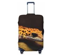 LHBWCVN Leopard Little Gecko Luggage Cover for Suitcase Tsa Approved, Washable Suitcase Protector Fits 18-32 Inch Anti-scratch Suitcase Cover Carry on Luggage Sleeve Travel Baggage Cover, Black, S