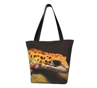 LHBWCVN Leopard Little Gecko Tote Bag for Women Top-Handle Purse Large Shoulder Hobo Bags Casual Handbags Aesthetic Shopping Bag Reusable Grocery Bag Zipper Work Bag Travel Beach Bag