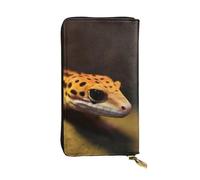 Lhbwcvn Leopard Little Gecko Wallet For Women Men Clutch Rfid Blocking Leather Wallets Large Capacity Purse Credit Card Holder Money Case With Zipper Phone Holder Long Travel Purse, Black, One Size