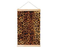 LHBWCVN Leopard Print Wall Art Painting Wooden Shaft Hanging Poster Canvas Prints Wall Hanging Banner with Wood Frames Ready to Hang Artwork for Home Decor Scroll Paintings 36"x24"