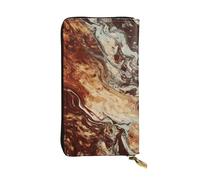 Lhbwcvn Marble Mixed Brown Wallet For Women Men Clutch Rfid Blocking Leather Wallets Large Capacity Purse Credit Card Holder Money Case With Zipper Phone Holder Long Travel Purse, Black, One Size