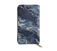 Lhbwcvn Marble Navy Blue Mixed Wallet For Women Men Clutch Rfid Blocking Leather Wallets Large Capacity Purse Credit Card Holder Money Case With Zipper Phone Holder Long Travel Purse, Black, One Size