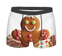 LHBWCVN Men's Ultra Breathable Underwear Gingerbread Man Candy Boxers Briefs Soft Cotton Boxer Shorts Tagless Trunks, Black, XL