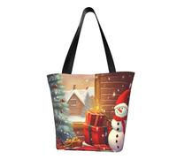 LHBWCVN Merry Christmas Day Tote Bag for Women Top-Handle Purse Large Shoulder Hobo Bags Casual Handbags Aesthetic Shopping Bag Reusable Grocery Bag Zipper Work Bag Travel Beach Bag