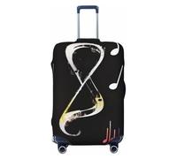 LHBWCVN Music Notes Luggage Cover for Suitcase Tsa Approved, Washable Suitcase Protector Fits 18-32 Inch Anti-scratch Suitcase Cover Carry on Luggage Sleeve Travel Baggage Cover, Black, M