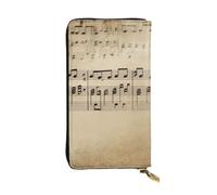 Lhbwcvn Music Notes On Old Paper Wallet For Women Men Clutch Rfid Blocking Leather Wallets Large Capacity Purse Credit Card Holder Money Case With Zipper Phone Holder Long Travel Purse, Black, One