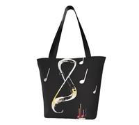 LHBWCVN Music Notes Tote Bag for Women Top-Handle Purse Large Shoulder Hobo Bags Casual Handbags Aesthetic Shopping Bag Reusable Grocery Bag Zipper Work Bag Travel Beach Bag