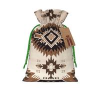 LHBWCVN - Native American Christmas Gift Bags Drawstring with Tags, Christmas Gift Bags with Green Christmas Ribbon, Reusable Cloth Gift Bag, Gift Bags for