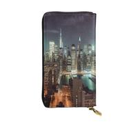 Lhbwcvn New York City Wallet For Women Men Clutch Rfid Blocking Leather Wallets Large Capacity Purse Credit Card Holder Money Case With Zipper Phone Holder Long Travel Purse, Black, One Size