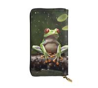 Lhbwcvn Peace Tree Frog Wallet For Women Men Clutch Rfid Blocking Leather Wallets Large Capacity Purse Credit Card Holder Money Case With Zipper Phone Holder Long Travel Purse, Black, One Size
