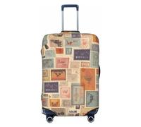 LHBWCVN Postal Stationery Luggage Cover for Suitcase Tsa Approved, Washable Suitcase Protector Fits 18-32 Inch Anti-scratch Suitcase Cover Carry on Luggage Sleeve Travel Baggage Cover, Black, M