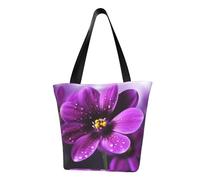 LHBWCVN Purple flower Tote Bag for Women Top-Handle Purse Large Shoulder Hobo Bags Casual Handbags Aesthetic Shopping Bag Reusable Grocery Bags Zipper