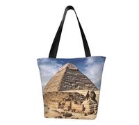 LHBWCVN Pyramids of Egypt Tote Bag for Women Top-Handle Purse Large Shoulder Hobo Bags Casual Handbags Aesthetic Shopping Bag Reusable Grocery Bag Zipper Work Bag Travel Beach Bag