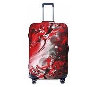 LHBWCVN Red Black White Abstract Luggage Cover for Suitcase Tsa Approved, Washable Suitcase Protector Fits 18-32 Inch Anti-scratch Suitcase Cover Carry on Luggage Sleeve Travel Baggage Cover, Black,