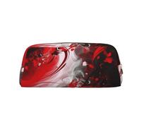 LHBWCVN Red Black White Abstract Pencil Case Large Capacity Pencil Pouch Aesthetic Pen Bag Leather Makeup Bag for Women Men Travel Toiletry Bags Zipper Cosmetic Bag Wide-open Coin Pouch Purse, Gold
