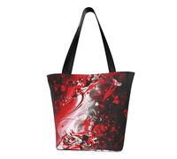 LHBWCVN Red Black White Abstract Tote Bag for Women Top-Handle Purse Large Shoulder Hobo Bags Casual Handbags Aesthetic Shopping Bag Reusable Grocery Bags Zipper