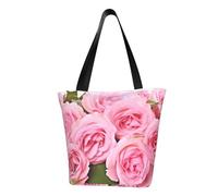 LHBWCVN Red Fresh Roses Tote Bag for Women Top-Handle Purse Large Shoulder Hobo Bags Casual Handbags Aesthetic Shopping Bag Reusable Grocery Bag Zipper Work Bag Travel Beach Bag