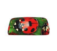 LHBWCVN Red Ladybug Pencil Case Large Capacity Pencil Pouch Aesthetic Pen Bag Leather Makeup Bag for Women Men Travel Toiletry Bags Zipper Cosmetic Bag Wide-open Coin Pouch Purse, Gold, One Size