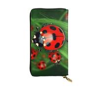 Lhbwcvn Red Ladybug Wallet For Women Men Clutch Rfid Blocking Leather Wallets Large Capacity Purse Credit Card Holder Money Case With Zipper Phone Holder Long Travel Purse, Black, One Size