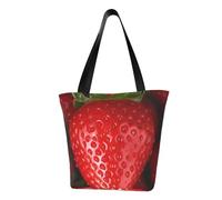 LHBWCVN Red Strawberry Tote Bag for Women Top-Handle Purse Large Shoulder Hobo Bags Casual Handbags Aesthetic Shopping Bag Reusable Grocery Bag Zipper Work Bag Travel Beach Bag