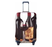 LHBWCVN Red Wine Luggage Cover for Suitcase Tsa Approved, Washable Suitcase Protector Fits 18-32 Inch Anti-scratch Suitcase Cover Carry on Luggage Sleeve Travel Baggage Cover, Black, L