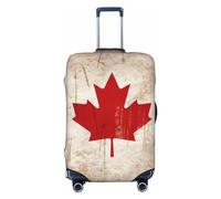 LHBWCVN Retro Canada Flag Luggage Cover for Suitcase Tsa Approved, Washable Suitcase Protector Fits 18-32 Inch Anti-scratch Suitcase Cover Carry on Luggage Sleeve Travel Baggage Cover, Black, M