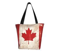 LHBWCVN Retro Canada Flag Tote Bag for Women Top-Handle Purse Large Shoulder Hobo Bags Casual Handbags Aesthetic Shopping Bag Reusable Grocery Bag Zipper Work Bag Travel Beach Bag