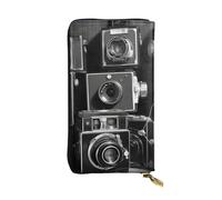 Lhbwcvn Retro Cool Camera Collection Wallet For Women Men Clutch Rfid Blocking Leather Wallets Large Capacity Purse Credit Card Holder Money Case With Zipper Phone Holder Long Travel Purse, Black, One