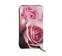 Lhbwcvn Roses Wallet For Women Men Clutch Rfid Blocking Leather Wallets Large Capacity Purse Credit Card Holder Money Case With Zipper Phone Holder Long Travel Purse, Black, One Size