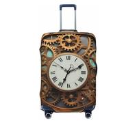 LHBWCVN Rusty Steampunk Clock Luggage Cover for Suitcase Tsa Approved, Washable Suitcase Protector Fits 18-32 Inch Anti-scratch Suitcase Cover Carry on Luggage Sleeve Travel Baggage Cover, Black, L