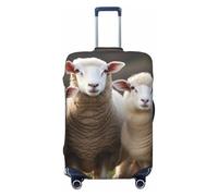 LHBWCVN Sheep and Lambs Luggage Cover for Suitcase Tsa Approved, Washable Suitcase Protector Fits 18-32 Inch Anti-scratch Suitcase Cover Carry on Luggage Sleeve Travel Baggage Cover, Black, L