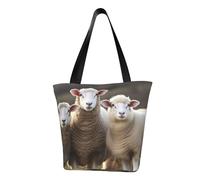 LHBWCVN Sheep and Lambs Tote Bag for Women Top-Handle Purse Large Shoulder Hobo Bags Casual Handbags Aesthetic Shopping Bag Reusable Grocery Bag Zipper Work Bag Travel Beach Bag