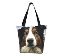 LHBWCVN Sheep dog Tote Bag for Women Top-Handle Purse Large Shoulder Hobo Bags Casual Handbags Aesthetic Shopping Bag Reusable Grocery Bag Zipper Work Bag Travel Beach Bag
