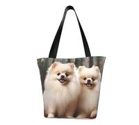 LHBWCVN Short-haired pomeranian dog Tote Bag for Women Top-Handle Purse Large Shoulder Hobo Bags Casual Handbags Aesthetic Shopping Bag Reusable Grocery Bag Zipper Work Bag Travel Beach Bag