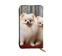 Lhbwcvn Short-Haired Pomeranian Dog Wallet For Women Men Clutch Rfid Blocking Leather Wallets Large Capacity Purse Credit Card Holder Money Case With Zipper Phone Holder Long Travel Purse, Black, One