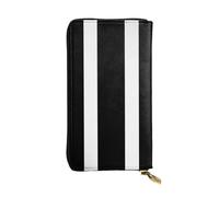 LHBWCVN Stripes Black White Wallet For Women Men Clutch Rfid Blocking Leather Wallets Large Capacity Purse Credit Card Holder Money Case With Zipper Phone Holder Long Travel Purse, Black, One Size
